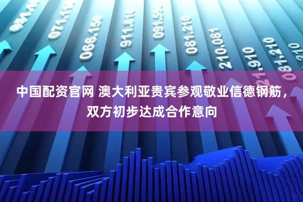 中国配资官网 澳大利亚贵宾参观敬业信德钢筋，双方初步达成合作意向
