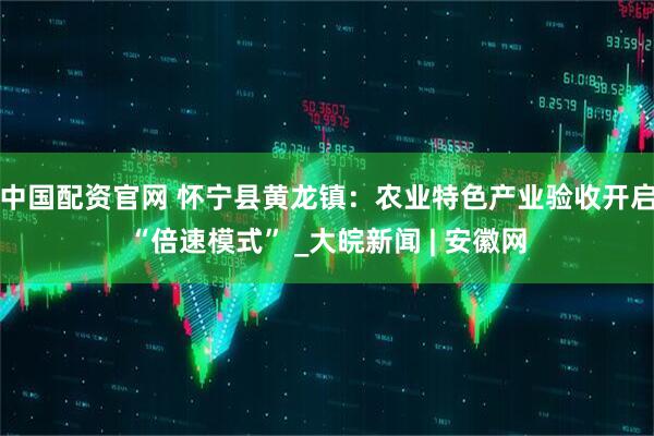 中国配资官网 怀宁县黄龙镇：农业特色产业验收开启“倍速模式” _大皖新闻 | 安徽网